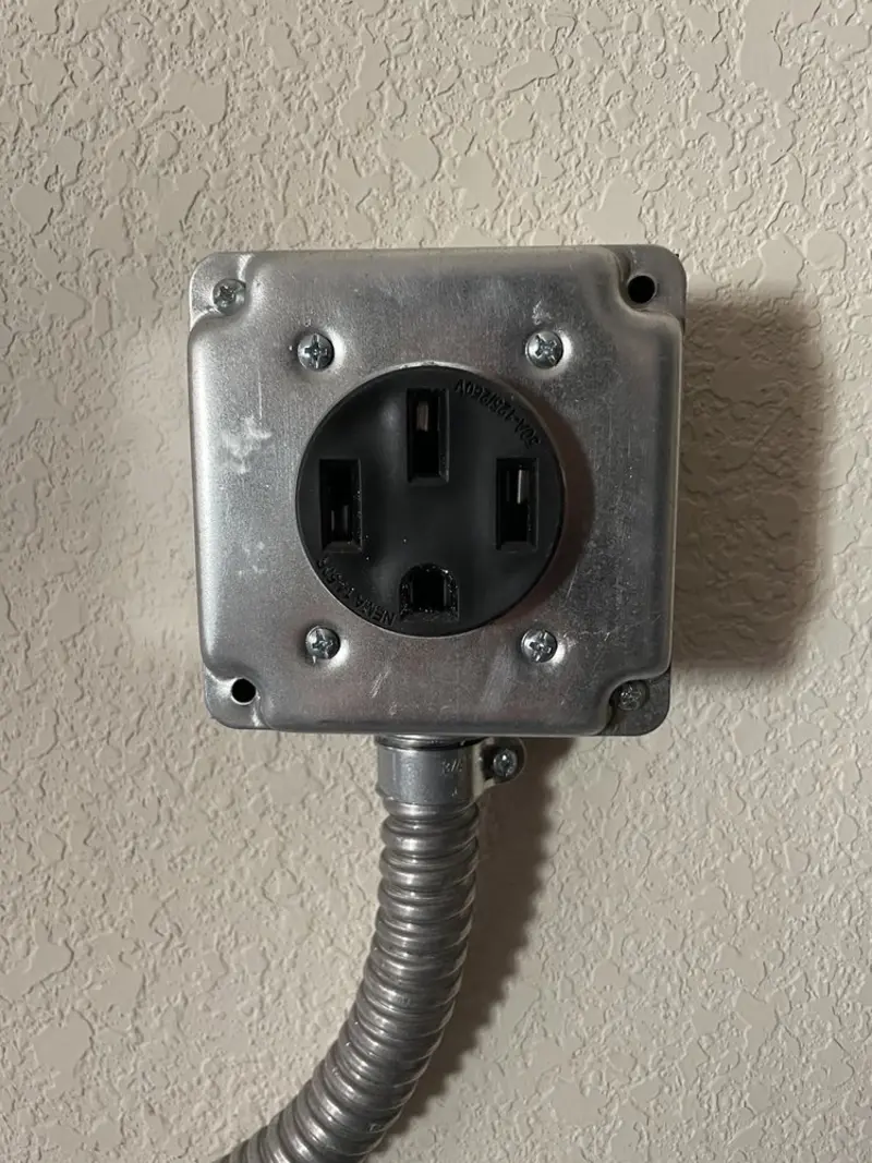 NEMA 14-50 outlet installed for Smart Home Electrical in Perry Heights